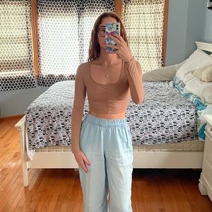 Sexy Beige Long Sleeve PrettyLittleThing SMALL